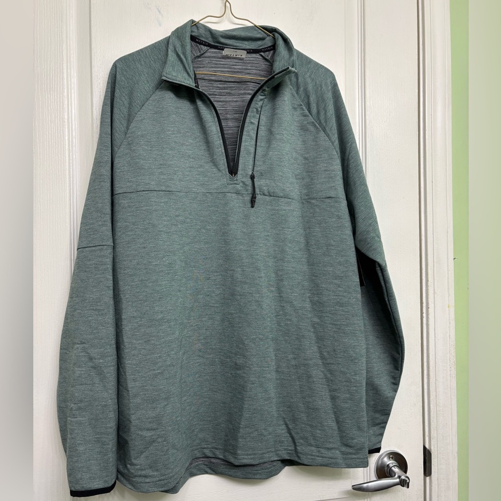 Matrix Men's Green Quarter-Zip Pullover with Long Sleeves Size Large.  New!